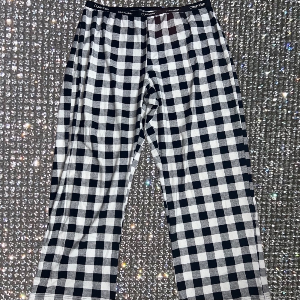 Calvin Klein Pj pants plaid white black pyjama lounge bottoms soft comfy cabin